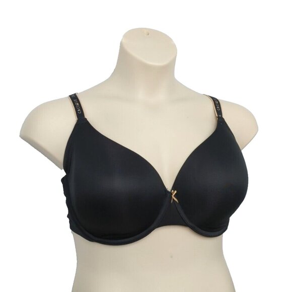 Cacique Lane Bryant Womens Smooth T Shirt Bra Lined U/W Straps 46D Black - Picture 4 of 7